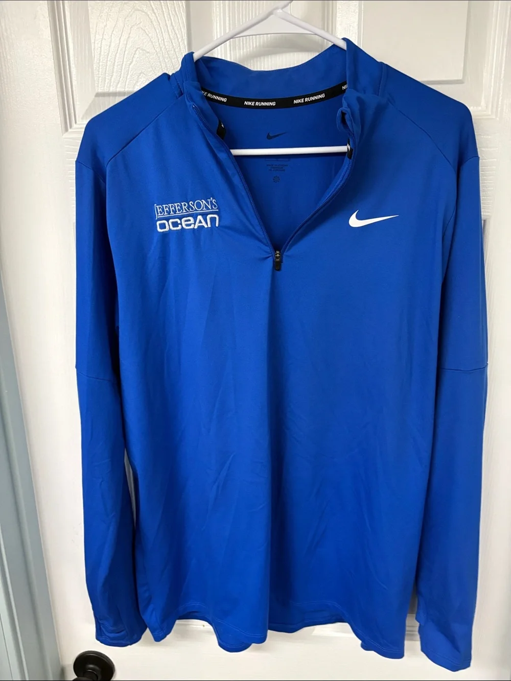 Nike Men’s Royal Blue Quarter-Zip Training Top with White Swoosh